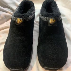 Merrell suede clogs